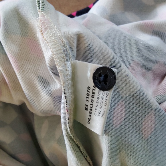Vilagallo Geometric Patterned Shirt with Pink and Green Accents - Picture 4 of 4